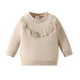 thumbnail image 1 of Gibobby Sudadera playera de manga larga con cuello redondoCamiseta de manga larga con volantes para niñas pequeñas(Beige, 9-12 Meses), 1 of 5
