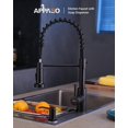 thumbnail image 2 of A Black Kitchen Faucet with Soap Dispenser and Pull Down Sprayer, SUS304 Stainless Steel Commercial Single-Handle Spring Faucet for Kitchen Sink, Matte Black, 2 of 31