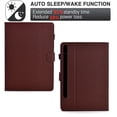 thumbnail image 4 of ELEHOLD Leather Wallet Case For Samsung Galaxy Tab A9+ Fiber Pattern Lightweight Folio Stand Cover, Auto Sleep&Week Function, Full Body Protection, Brown, 4 of 8