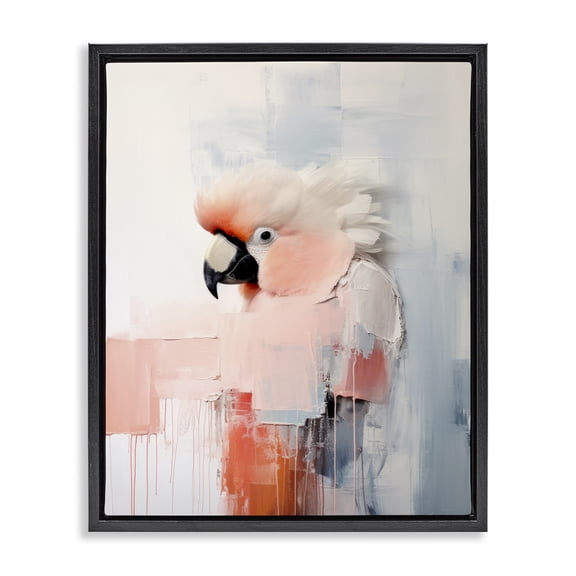 Stupell Industries Contemporary Modern Cockatoo Portrait Black Floating Frame Canvas Art, 17 x 21, by Irena Orlov