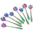thumbnail image 2 of Juego de cucharas con forma de flor, aspecto lujoso, cuchara mezcladora de acero inoxidable con diferentes patrones para café y té, diseño creativo, portátil y liviano, apto para lavavajillas, 2 of 7