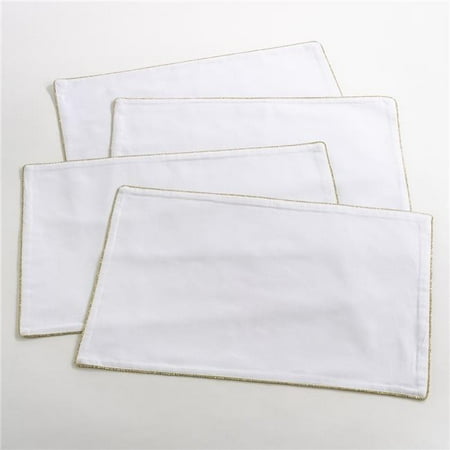 

SARO 5084.GL1420B 14 x 20 in. Rectangle Luana Metallic Trimmed Placemats Gold - Set of 4