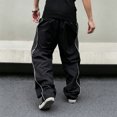 thumbnail image 4 of TOMVIGX Mens Baggy Wide Leg Pants Loose Fit Elastic Waist Drawstring Quick Dry Lounge Trousers with Pockets Streetwear Casual Track Pants, 4 of 4