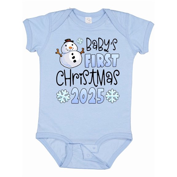 Inktastic Baby's First Christmas 2025-snowman Boys or Girls Baby Bodysuit