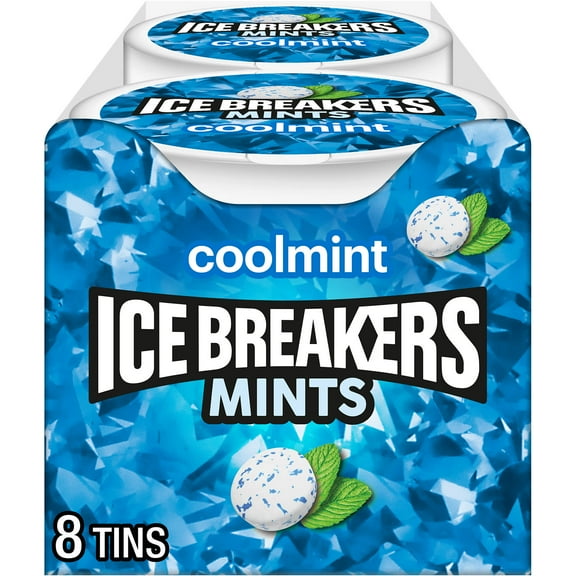 Ice Breakers Coolmint Sugar Free Mints, Tins 1.5 oz, 8 Count