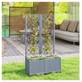 thumbnail image 2 of YYDSBNHH Planter Box with Trellis, Self Watering Raised Garden Bed with Lockable Wheels and Drainage Holes, Gray, 2 of 9
