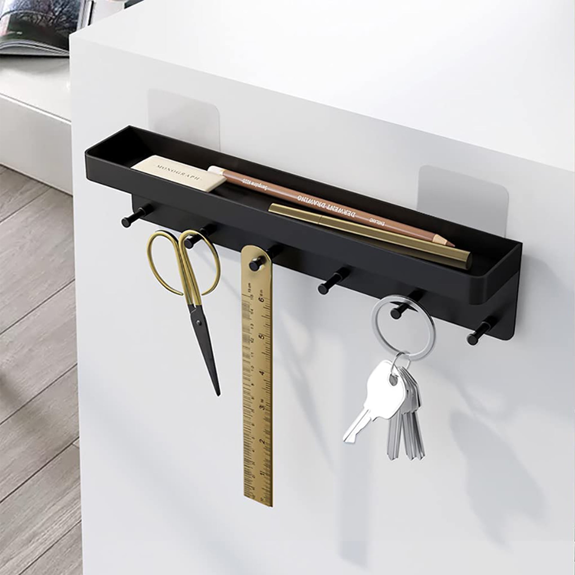 6 Hook Wall Mounted Key Holder Portable Small Wall Mounted Key Holder No Drilling Required Decorative Wall Mounted Key Box for Keys and Mail Storage at Entrance Hanging Kitchen Utensils. Walmart