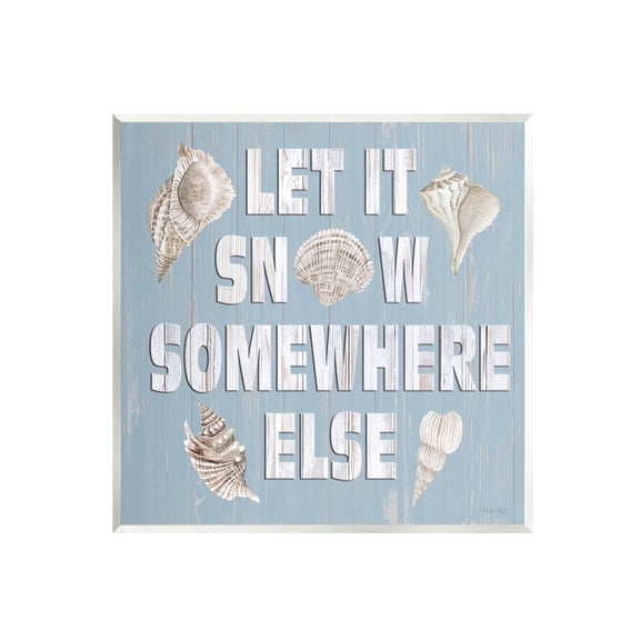 Let It Snow Somewhere Else Seashells Holiday Graphic Art Unframed Art Print Wall Art