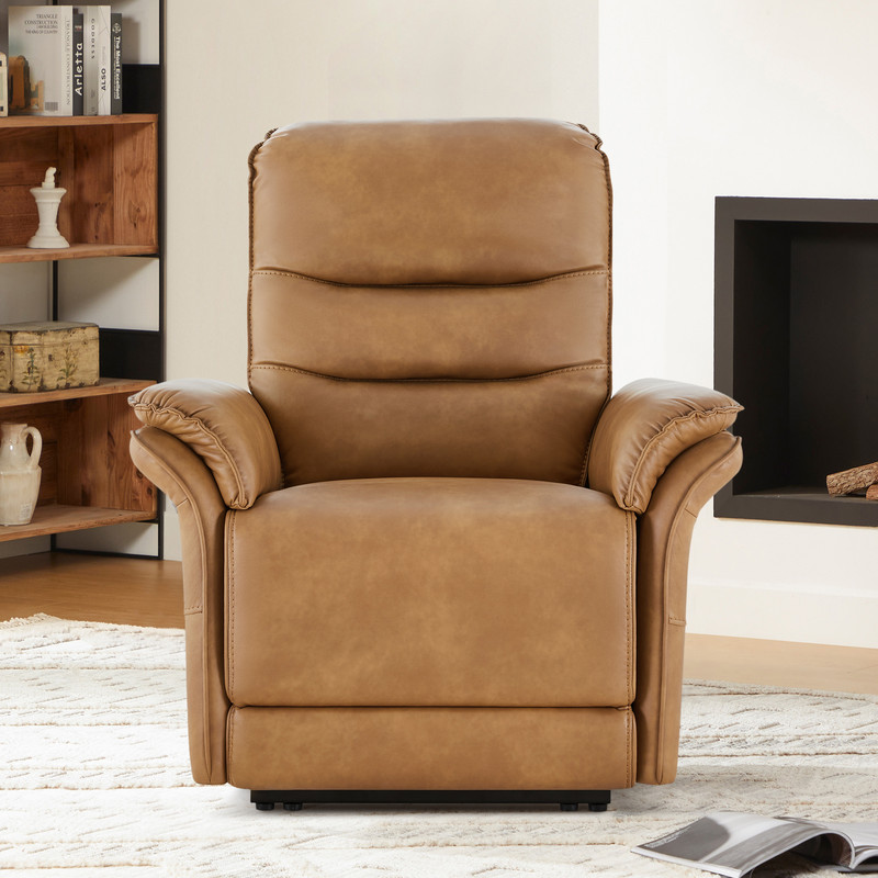Spruce & SpringDual Motor Zero Gravity Power Recliner with Smart Home Button, Saddle brown