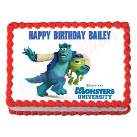 Monsters Inc. Monsters University edible image decoration party cake topper