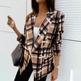 thumbnail image 2 of IROINNID Women's Blazer Jacket Long Sleeve Plaid Peak Lapel Outwear, Casual Business Attire Plaid Cardigan Jacket, 2 of 8