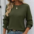 thumbnail image 4 of Posijego Long Sleeve Shirts for Women Crew Neck Knit Lightweight Pullover Shirts Fall Tunic Tops with Leggings, 4 of 6