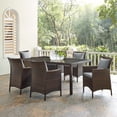 thumbnail image 2 of Side Dining Chair and Table Set, Rattan, Wicker, Brown Grey Gray, Modern Contemporary Urban Design, Outdoor Patio Balcony Cafe Bistro Garden Furniture Hotel Hospitality, 2 of 6