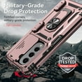 thumbnail image 6 of for Samsung Galaxy Z Fold 5 Case Heavy Duty Military Grade Protection,Camera Lens Slide Protection & 360°Rotate Magnetic Car Mount Holder Kickstand Rugged Shockproof Drop Hard Shell,Rosegold, 6 of 11