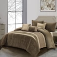 thumbnail image 2 of Lanco Mondavi Geometric 6 Piece Comforter Set Beige Taupe, Bed Size Queen, Jacquard All Season Premium Bedding Set, 100% Polyester Fill, 2 of 7