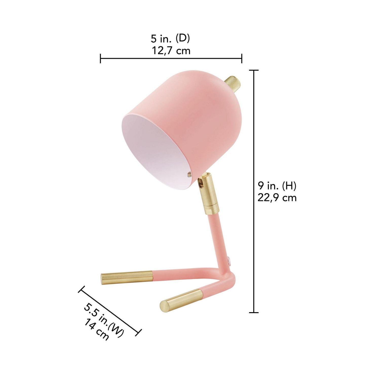 hometrends Metal Task Lamp, 9 in., brass accents