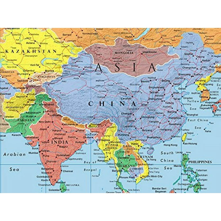 Swiftmaps World Premier Wall Map Poster Mural 24h X 36w