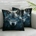 thumbnail image 3 of JEUXUS  Wolf Plush Pillowcases Soft and Cozy Cushion Cover with Hidden Zipper for Home Decor Bedroom Sofa, 3 of 5