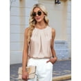 thumbnail image 4 of Women'S Silk Satin Tank Top Summer Business Casual Outfit 2025 Sleeveless Work Dressy Shirt Apricot L, 4 of 8