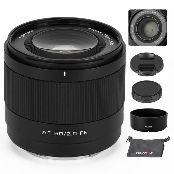 VILTROX 50mm F2.0 FE-Mount, AF 50mm F2 Lens forSony E, Full Frame STM Auto Focus Prime Lens forSony E-Mount Cameras A7C A7ll A7RlI A7SIII A7III A7RIII A7IV A7RIV A9 A1 FX3 A7RV ZVE1 A7CR A7CII A93