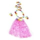 thumbnail image 2 of 6 Set Hawaiian Grass Skirt Flower Hula Lei Wristband Garland Fancy Dress Costume, 2 of 5