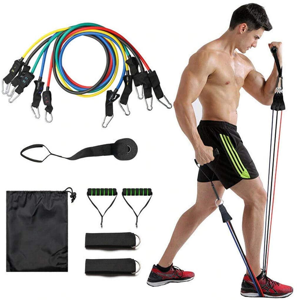 11pcs Resistance Bands Set Exercise Fitness Tube Workout Bands Strength Training 