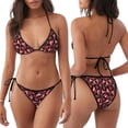 thumbnail image 3 of Vsdgher Ensemble Bikini Aguichant Motif Coccinelles et Cœurs Rouges pour Femmes, Maillot de Bain Deux Pièces Col en V Maillot de Bain à Nouer Bretelles Spaghetti, 3 of 6