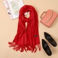 thumbnail image 4 of Bufanda Pashmina Unisex De Otoño E Invierno, Chales Informales De Color Sólido, Bufanda Cálida Con Borlas Para Oficina, Avión Y Restaurante Advancent AP006881-04, 4 of 4