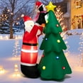 thumbnail image 3 of Gymax 6FT Christmas Inflatable Tree Santa Claus & Penguin Decor w/ Air Blower & LED Lights, 3 of 10