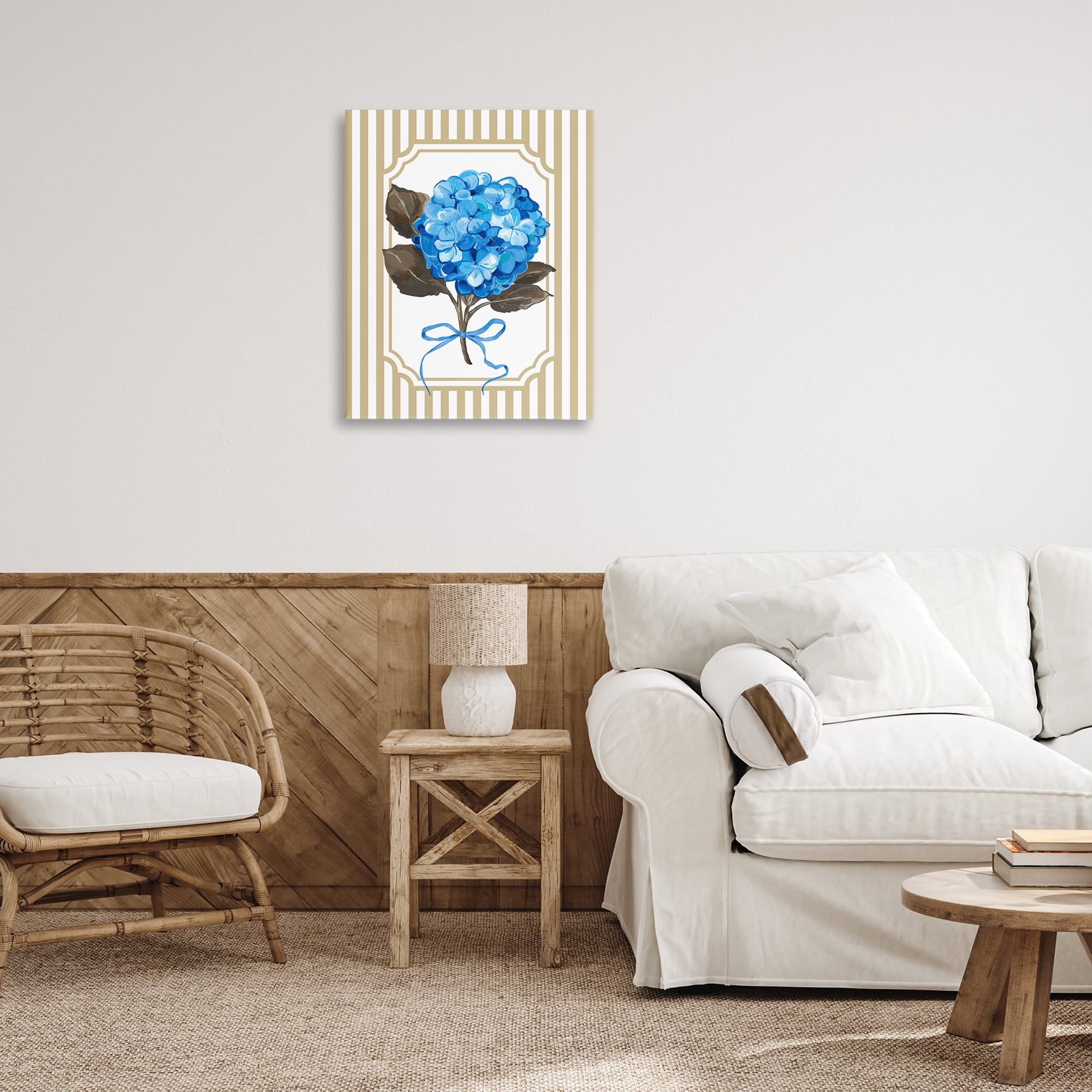 Hydrangea Bundle with Bow Canvas Wall Art, design by Adonna Ebrahimi