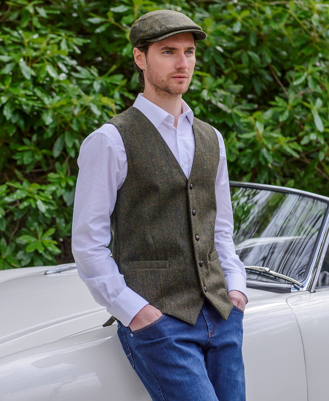 Mucros Weavers Classic Men's Tweed Vest 100% Irish Wool Waistcoat Made ...