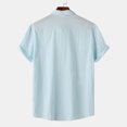 thumbnail image 5 of WAENQINLA Men'S Short Sleeve Button Down Shirts Fashion Solid Color Summer Beach Shirt Casual Textured Comfy Shirts, 5 of 9