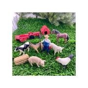 Safari Ltd. Country Farm TOOB - Figurines of Cow, Farmer, German Shepherd, Shire Horse, Rooster, Trailer, Tractor, Pig, Hay Bale, Ewe, Barn - Educational Toy Figures For Boys, Girls & Kids Ages 3+