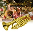 thumbnail image 2 of Trumpet Kids Musical Wind Instruments ABS Metallic Gold Trumpet with 4 Colored Keys, 2 of 3