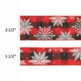 thumbnail image 2 of LaRibbons 2 1/2" Wired Ribbon | "Check Snowflake" Black/Red/White | 10 Yard Roll, 2 of 6