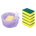 thumbnail image 2 of Fiocias Dish Soap Dispenser and Sponge Holder, 2 in 1 Design, Dish Soap Dispenser with 6 Violet, 2 of 9