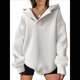 thumbnail image 1 of Sudadera con Capucha de Gran Tamaño para Mujer, Cuello en V, Forro , Larga, Estilo Y2K, Ropa de Otoño A S, 1 of 6