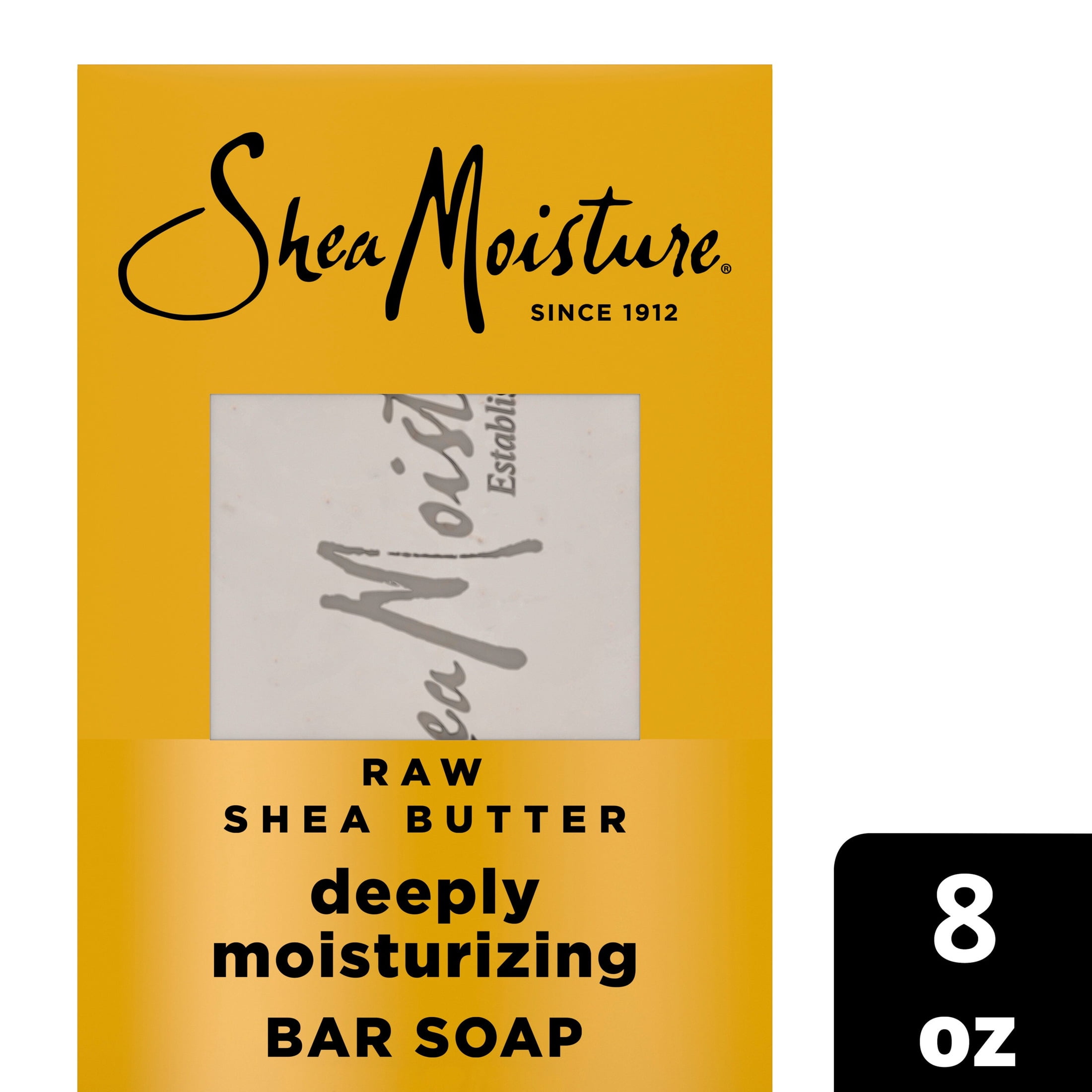 SheaMoisture Bar Soap Moisturize And Restore Dry Skin Raw Shea Butter Deeply Moisturizing Bar Soap With 24h Shea Moisture Nutrients For Healthy, Glowing Skin ,8 oz
