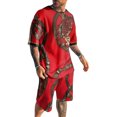 thumbnail image 1 of Conjunto de camiseta y pantalones cortos para hombre, talla grande, impreso en 3D, 1 of 1