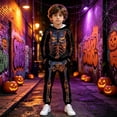 thumbnail image 2 of QTSHPN Kids Halloween Skeleton Hoodie Cozy Trick or Adventures Halloween Party Wear Sweatshirt Boys, 2 of 5
