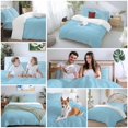 thumbnail image 5 of Soild Color Bedding Duvet Cover Set Twin Size 4 Pieces Sapphire Blue Soft Twill Plush Quilt Cover, Include 1 Duvet Cover 1 Flat Sheet And 2 Pillow, 5 of 7