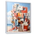 thumbnail image 2 of Designart "De Stijl-Inspired Landscape With A Lighthouse I" Ocean Floater Framed Wall Art Prints, 2 of 5