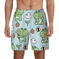 thumbnail image 2 of Picia Cute Floral Frog pattern Mens Swim Trunks with Compression Liner Stretch Beach Shorts Quick Dry with Zipper Pockets No-Chafing Board Shorts-Large, 2 of 9