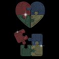 thumbnail image 2 of Colorful Hearts Iron on Rhinestone Heat Transfer Autism Heart Puzzle Crystal Decor Clear Bling DIY Patch Clothing Repair Hot Fix Applique for T-Shirts Vest Shoes Hat Jacket, 2 of 9