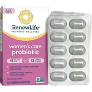 Renew Life Women's Probiotic Capsules, Supports pH Balance for Women, Vaginal, Urinary, Digestive and Immune Health, L. Rhamnosus GG, Dairy, Soy and Gluten-Free, 15 Billion CFU - 30 Ct