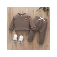 thumbnail image 2 of Gureui 2Pcs Kids Baby Boys Clothes Set, Round Neck Long Sleeve Embroidered Bear Patch Tops Elastic Waist Long Pants Outfit Set, 2 of 9