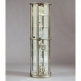 thumbnail image 2 of Lighted Hardwood Half Round 5 Shelf Curio Cabinet in Aged Silver Finish, 2 of 5