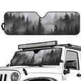 thumbnail image 2 of Uorisanigo Windshield Sun Shade for Jeep Wrangler Rubicon Sahara TJ JK JKU 2 Door & 4 Door, Aluminum Foil Tie-Dye Forest Front Window Sun Visor Blocks UV Rays Foldable Sunshade, 2 of 7
