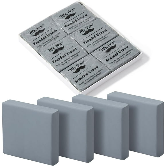 - Kneaded Eraser, 6 Pack, Grey, Kneaded Erasers for Artists, Art Eraser, Kneadable Erasers, Back to School Supplies