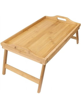 Greenco Bamboo Foldable Breakfast Table, Laptop Desk, Bed Table, Serving Tray